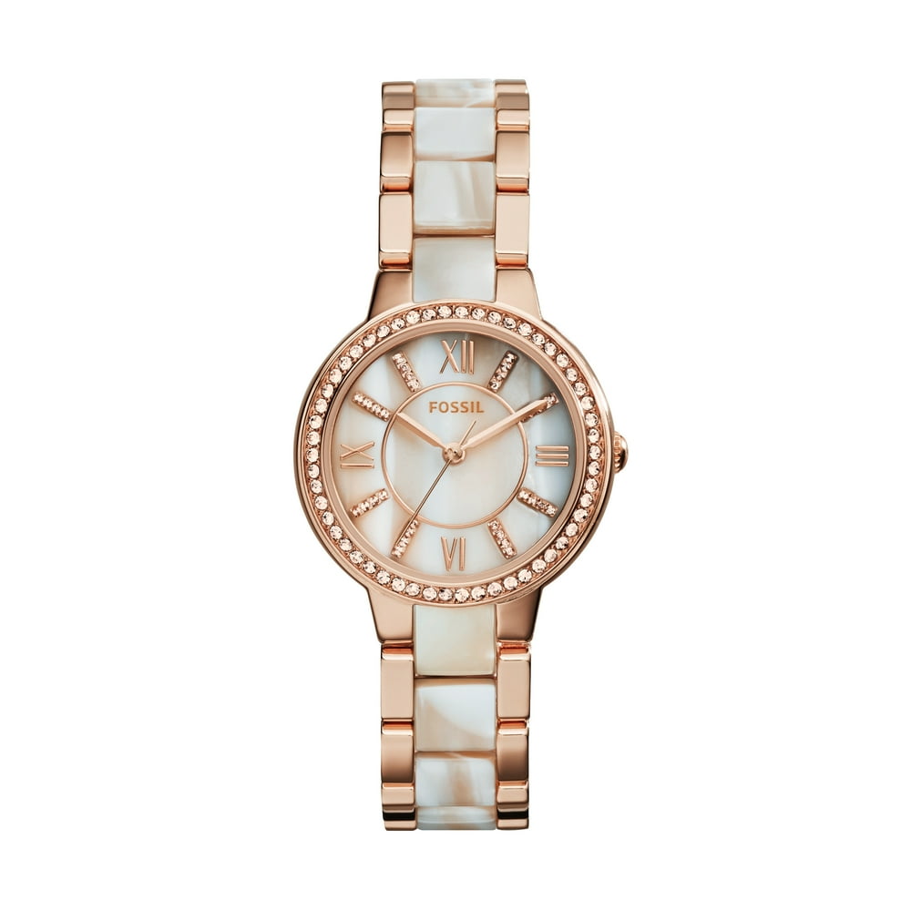 Fossil Fossil Women's Virginia RoseGold Acetate Glitz Watch (Style