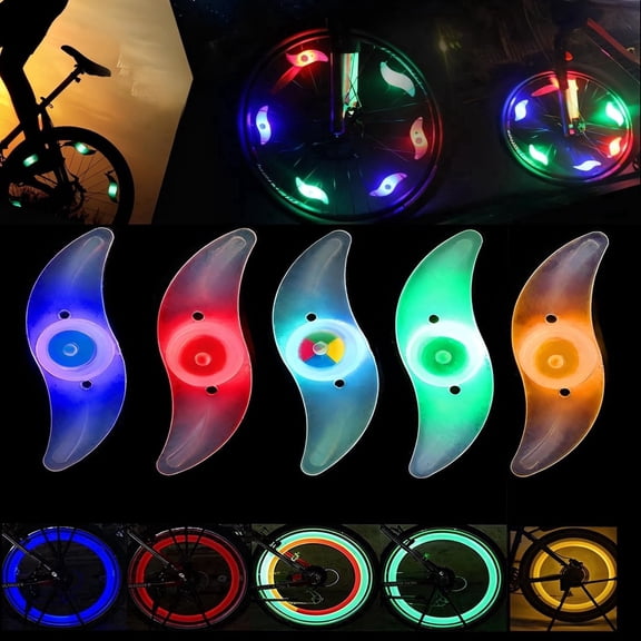 5PCS Colorful LED Bike Wheel Lights, Waterproof Easy Install Bicycles Wheel Spoke LED Lights with 3 Modes, for Bicycle Spoke Decoration Safety and Warning at Night