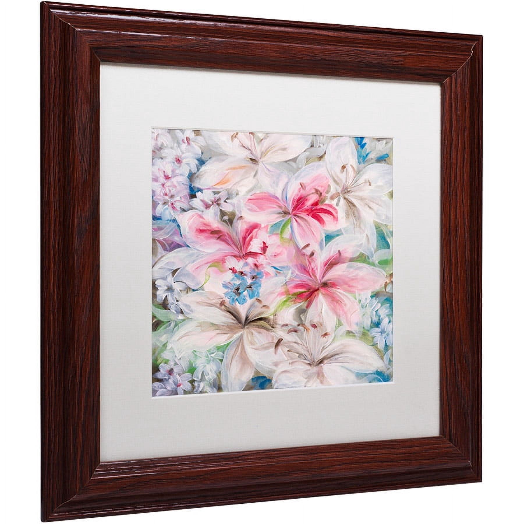 Li Bo 'Lily Patch' Matted Framed Art