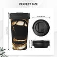 thumbnail image 3 of Fotbe Golden Lips Modern Sculpture Printed Insulated Travel Coffee Mug Spill Proof Leak Proof Stainless Steel Coffee Tumbler Reusable Coffee Cups with Lids Thermos, 3 of 8