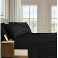 thumbnail image 2 of Elegant Comfort 6 Piece Bed Sheets Polyester Queen Stripe Black Stripe Sheet Set, 2 of 5
