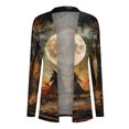 thumbnail image 5 of Halloween Cardigan for Women Pumpkin Long Sleeve Cardigan Fall Open Front Cardigan Halloween Print Medium Length Coat,Orange,3XL, 5 of 7