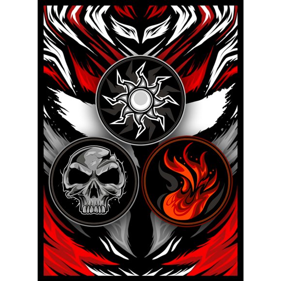 Fundas para cartas Realm Guard 106 unidades, mate texturizado, blanco y negro