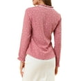 thumbnail image 4 of INSPIRE CHIC Women's Tie Ruffled Neck Blouse Long Sleeves Tops XS Pink-Hearts, 4 of 9