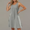 thumbnail image 4 of Efsteb Summer Dresses for Women Eyelet Casual Loose Sleeveless Sundresses with Pockets Plus Size Spring Beach Dress （Gray，L）, 4 of 8