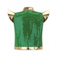 thumbnail image 4 of Moggemol Gilet Prince Garçon Design Arabe à Sequins Ouvert avec Manches Courtes Vert 16, 4 of 6