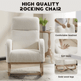 thumbnail image 7 of Tcbosik Rocking Glider Chair, Upholstered Accent Rocker Chair with High Back, Teddy Fabric Arm Chair with Side Pocket, Single Sofa Chair for Bedroom, Living Room, Balcony, White, 7 of 7