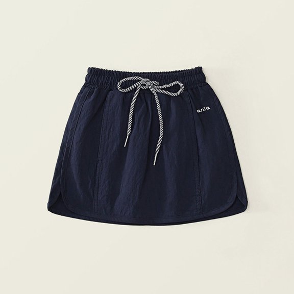 Toddler Girls Cute Elastic Waist Skirt Breathable Athletic Skort With Side Split For Summer Casual Play Outfits Blue Size 5-6 Years