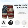 thumbnail image 3 of Logiee American Flag1 Print Men's Swim Trunk,Quick Dry Board Shorts ,Men's Swim Trunks with Compression Liner, Bathing Suits with Pockets-X-Large, 3 of 6