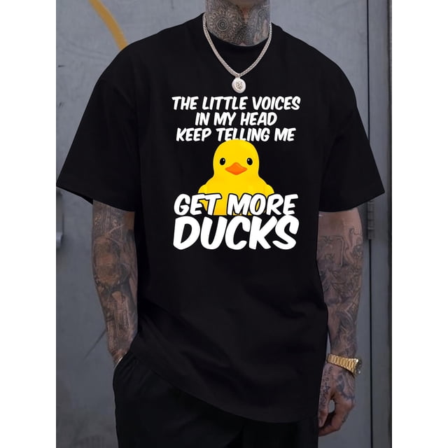 Camiseta con estampado de pato amarillo para hombre, ideal para adultos, hombres, mujeres, adolescentes, jóvenes y tiempo libre.