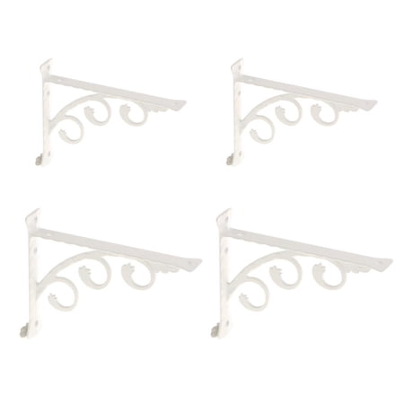 Tnarru 4PCS (2Sizes) Vintage Floral Pattern Wall Shelf Brackets Heavy Duty Corner Brace Shelf Supporter for Bookshelves Bedroom/Kitchen/Office Shelves