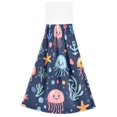 thumbnail image 7 of Yayeee Kitchen Hanging Hand Towels Set of 2 with Loop Bathroom Absorbent Tie Towel, Yellow Jellyfish, 7 of 7