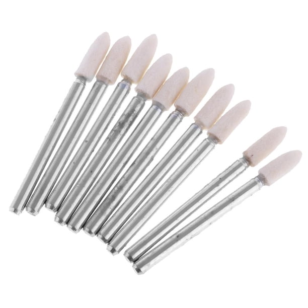 10 piezas 3 mm vástago lana fieltro cabeza pulido punto pulido herramienta tampones para amoladora herramientas rotativas 4mm
