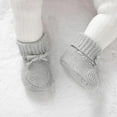 thumbnail image 3 of Baby Sneakers for Soft Knit Booties With Bow Casual Wear For Autumn Winter Safe Cozy Footwear For Boys Girls Baby Shoes,Color:Grey,Size:6-9 Months, 3 of 9