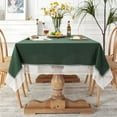 thumbnail image 1 of Solid Color Lace Edge Table Cover French Retro Style Cotton Tablecloth for Kitchen Dining Room Party Holiday Tabletop Decoration Yening, 1 of 6