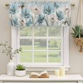 thumbnail image 3 of Spring Floral Valances for Windows, Decorative Rod Pocket Window Valance Curtains, Vintage Tulips Flower Butterfly Retro Wood Blue Short Curtain Drapes for Living Room, 2 Panels, 54" W x 18" L, 3 of 8