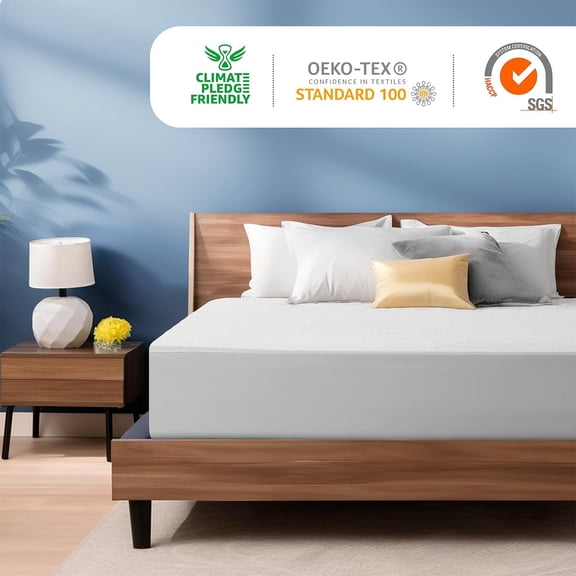 Waterproof Mattress Protector Queen Size, Breathable & Noiseless Cover for Deep Pockets up to 21"
