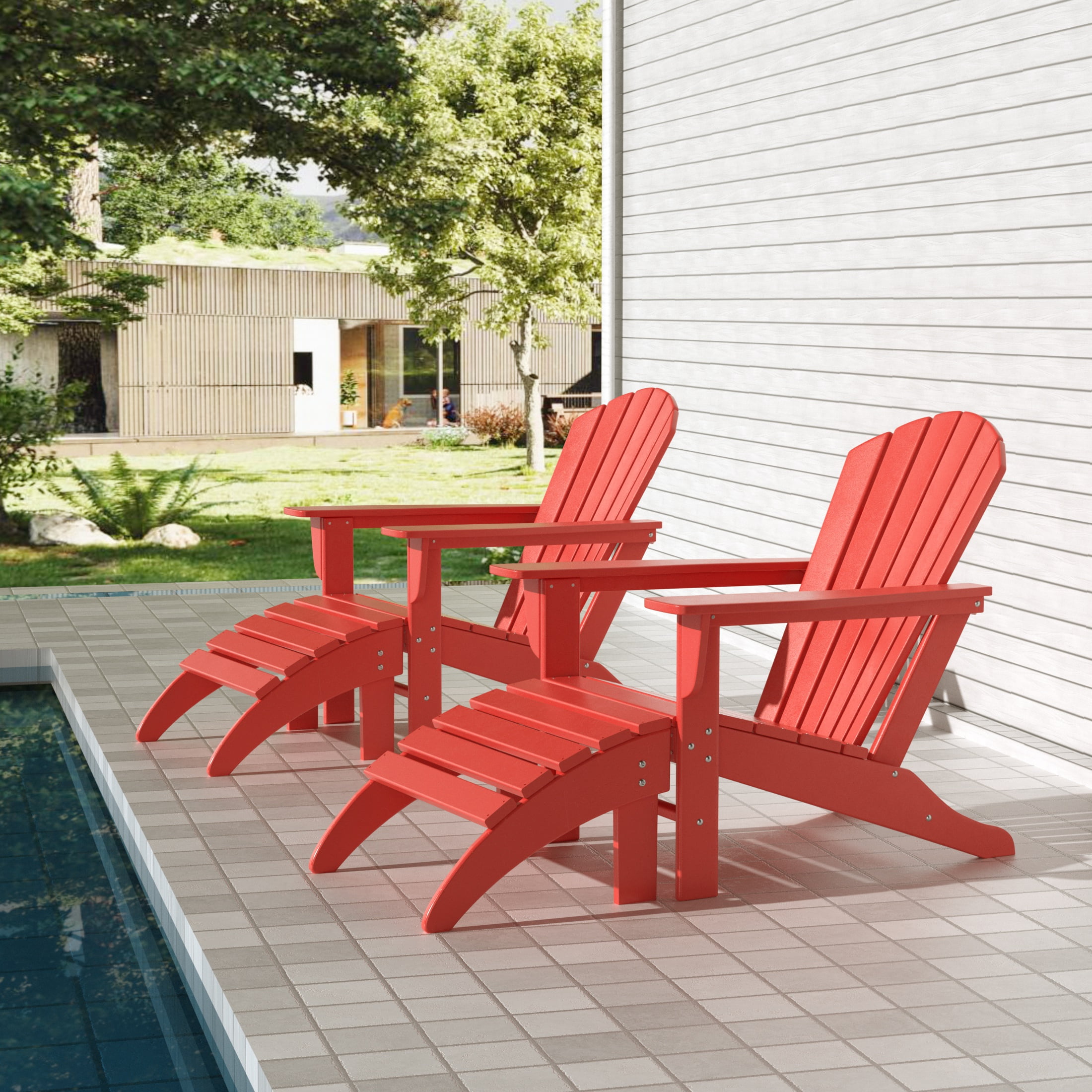 maroon plastic adirondack chairs