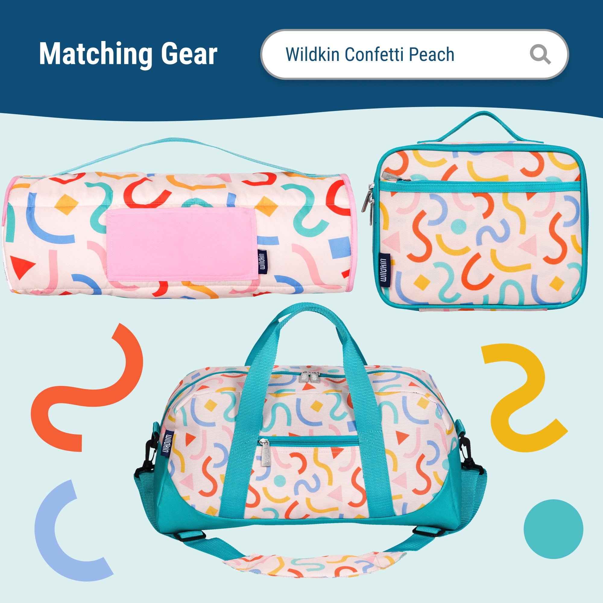 Wildkin Kids 15 Inch School and Travel Backpack for Boys and Girls (Confetti Peach)