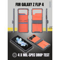 thumbnail image 2 of CaseBorne V Compatible with Samsung Galaxy Z Flip 4 Case - Rugged Protective Case with Semi-Auto Hinger Cover, Full Body Multi-Layer Cover - Orange, 2 of 6