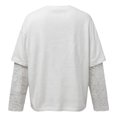 thumbnail image 5 of Arlun Women's Lace 2 in 1 Long Sleeve T Shirts Casual Solid Color Classic Crewneck Loose Pullover Tops 2026 Fall Fashion Soft Lightweight Comfort Drop Shoulder Tees 1-White XL, 5 of 6