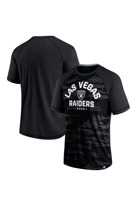 Men's Fanatics Black Las Vegas Raiders Hail Mary Raglan T-Shirt