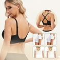 thumbnail image 7 of BWASD 3PC Bras for Women Deep V No Underwire Seamless Wirefree Bralette Push Up Support Lift Thin Strap Plunge Bra Everyday Wear Black XXXXL, 7 of 7