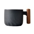 thumbnail image 1 of Juego de 1 taza de café espresso de cerámica de 2 oz con mango de madera, tazas de té pequeñas, 1 of 5