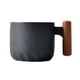 thumbnail image 1 of Juego de 1 taza de café espresso de cerámica de 2 oz con mango de madera, tazas de té pequeñas, 1 of 5