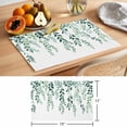 thumbnail image 6 of Green Leaves Placemats Set of 8 Modern Simple Country Spring Pastoral Vines Place Mats Indoor Wipeable Table Mats Washable Cloth Dining Table Placemats for Kitchen Holiday Party Home Decor 13x19 Inch, 6 of 9