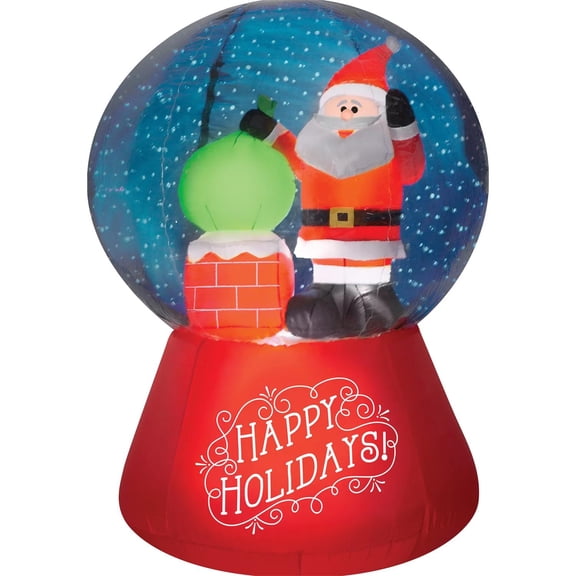 Gemmy Inflatable Santa Snow Globe Christmas LED Lighted Yard Decoration - 66 in