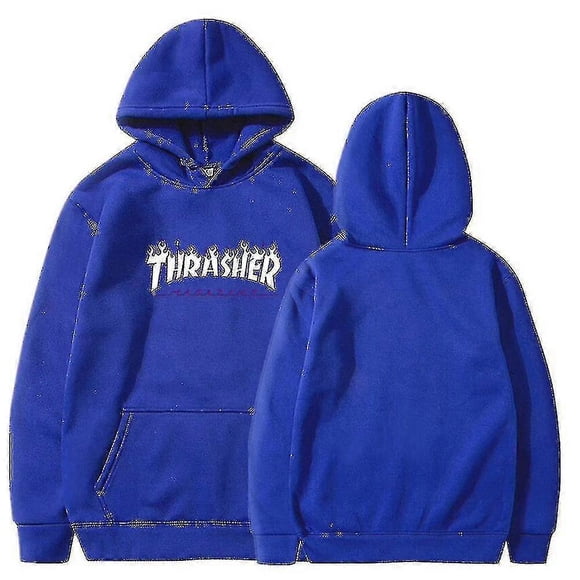 Unisex Thrasher Hoodie Letter Printed Sweatshirt Drawstring Hood With Pocket Z_jl