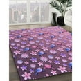thumbnail image 2 of Ahgly Company Indoor Square Patterned Pink Plum Purple Area Rugs, 7' Square, 2 of 6
