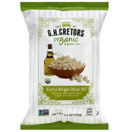 G. H. Cretors Extra Virgin Olive Oil Organic Popped Corn, 4.4 oz, (Pack of