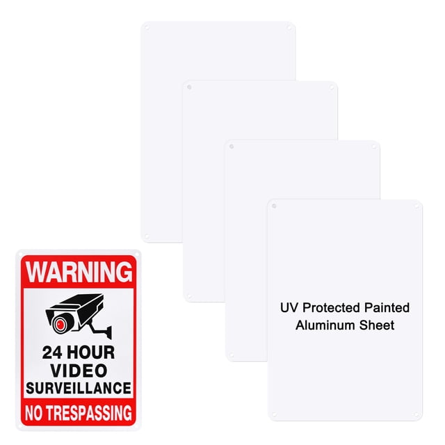 Uxcell 4-Pack Letreros Metálicos Blancos en Blanco 8x12 Pulgadas Hoja de Aluminio Pintado Letreros en Blanco para Manualidades/Jardín/Exteriores Grosor 0.02 Pulgadas