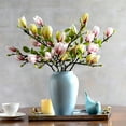 thumbnail image 4 of Vibrantly Colored Artificial Magnolia Flower - Single Stem Silk Fake Flower Branch for Wedding Party Office Garden Bridal, 4 of 8