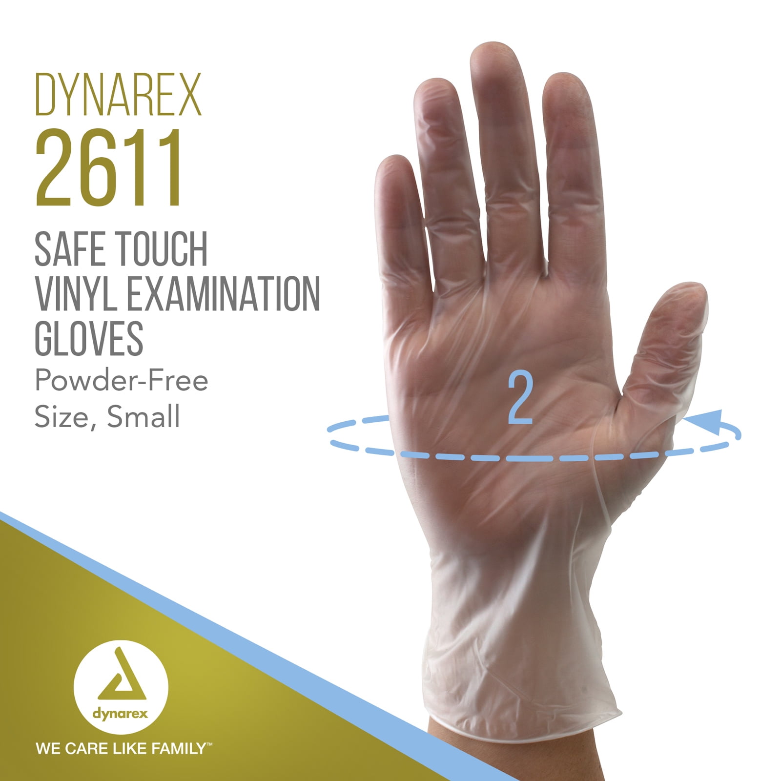 Dynarex Safe-Touch Vinyl Disposable Exam Gloves, Powder-Free, Food Safety and Compliance, Ambidextrous, Clear, Small, 1 Case of 1000 Gloves (10 Boxes of 100 Gloves)