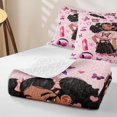 thumbnail image 4 of Erosebridal Black Girls Quilt King,Butterflies Print Pink Stars 3D Princess Crown King Coverlet Set For Kids,3-Piece, 4 of 7