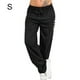 thumbnail image 5 of Qarigey Pantalones Pantalones deportivos sueltos Pierna recta Pantalones deportivos sueltos Pantalones de chándal casuales para mujer negro S 2piezas Qarigey CBP589609, 5 of 6