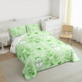 thumbnail image 3 of jejeloiu Cartoon Xmas Snowmen Bedding Comforter Set,Merry Christmas Twin Comforter Sets,Green Bowknot Bow Bedding Set For Childrem,Ultra Soft Home Decor Reversible,2pcs, 3 of 8
