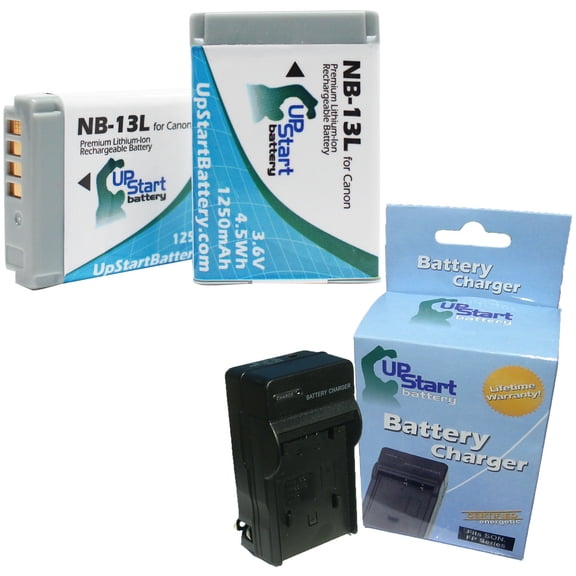 2x Pack - Canon PowerShot G7X Battery   Charger - Replacement for Canon NB-13L Digital Camera Battery and Charger (1250mAh, 3.6V, Lithium-Ion)