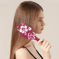 thumbnail image 2 of Floral and Leopard Print Hair Brush, Artistic Watercolor Detangler with Rustic Farmhouse Boho Style, 2 of 4