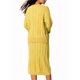 thumbnail image 3 of INSPIRAR CHIC Conjunto de Dos Piezas de Suéter de Cuello Redondo para Mujeres Otoño Invierno con Falda Midi y Bolsillos Color Amarillo Claro, 3 of 6