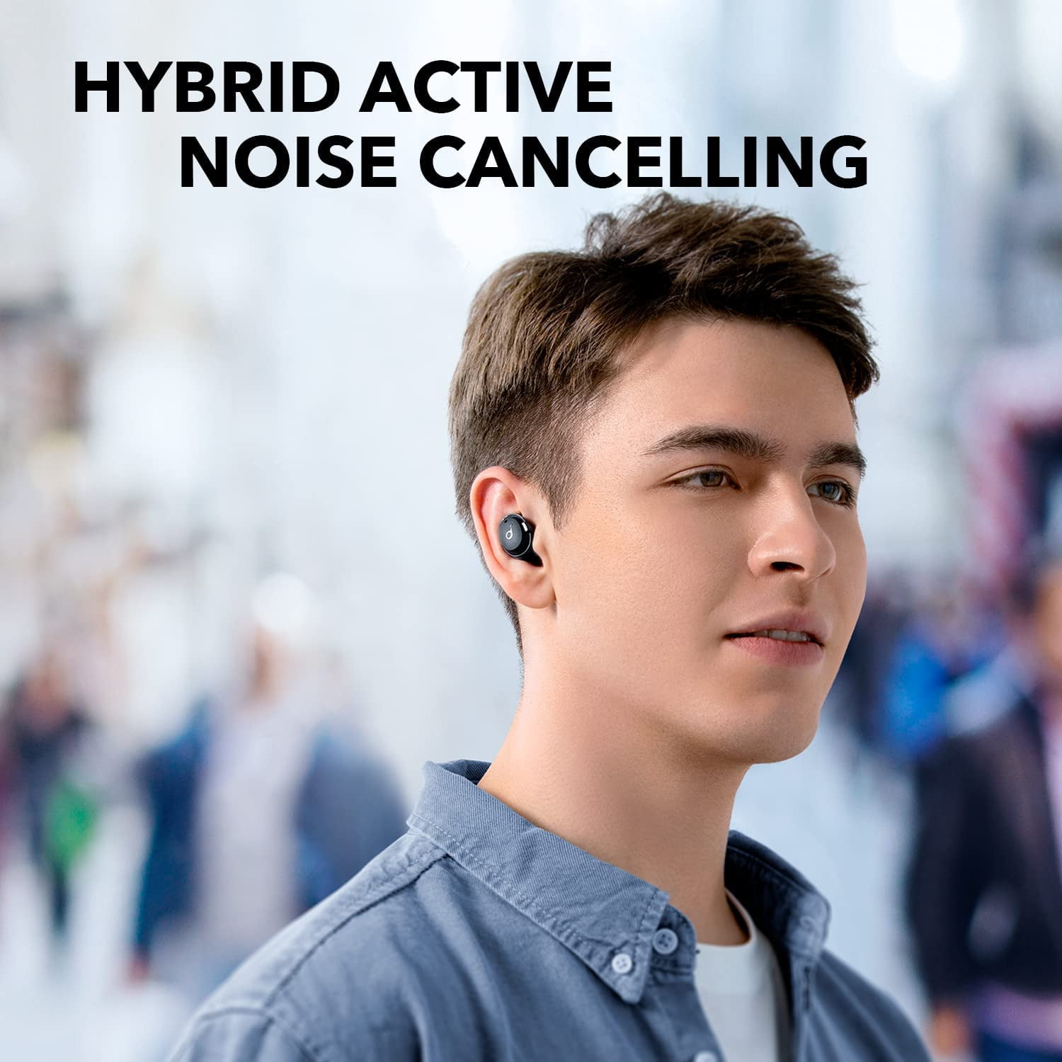 Soundcore by Anker Life A3i Bluetooth Earbuds with Hybrid ANC, AI-Enhanced Calls, Black