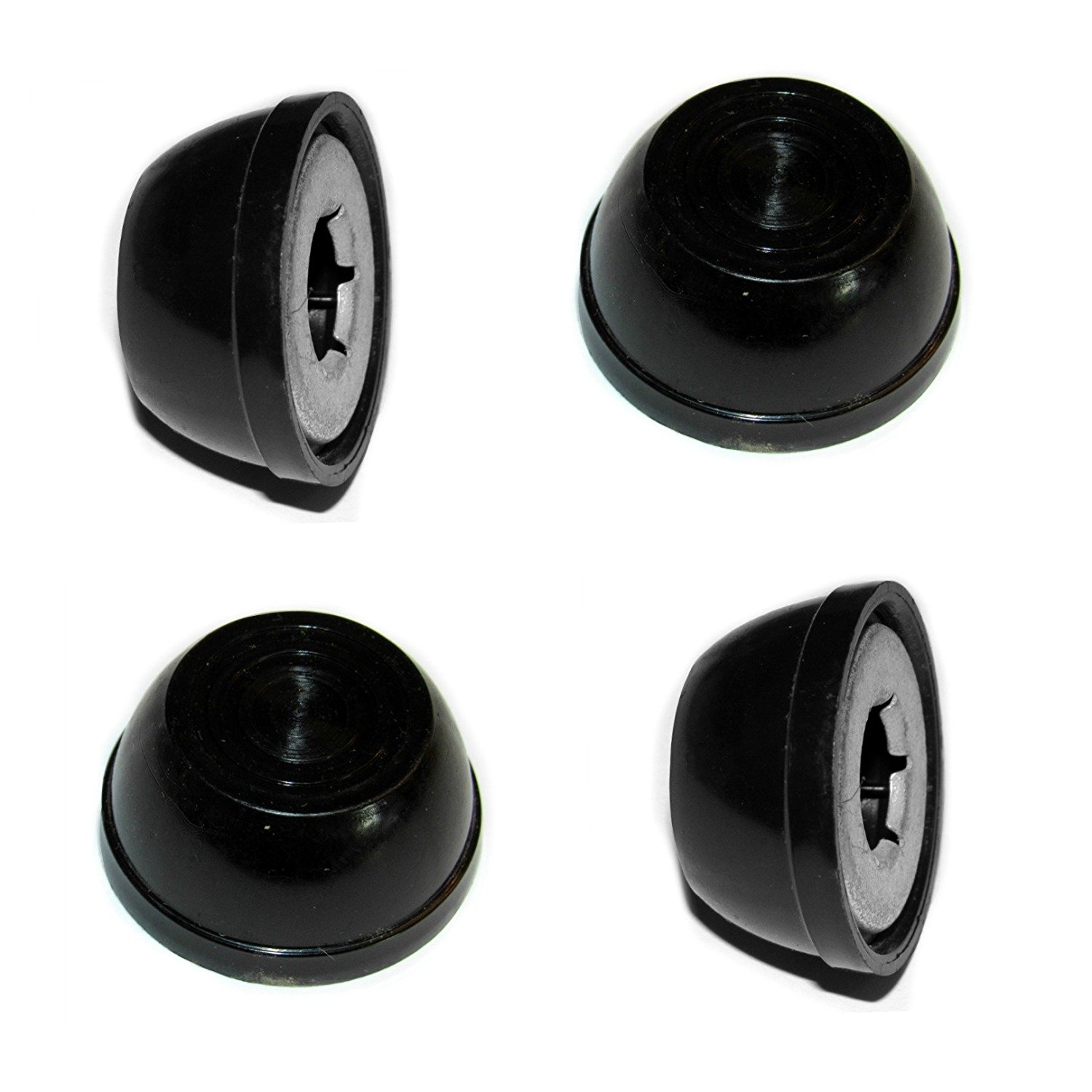 4pk Hub Caps for Radio Flyer WAGONS, 1/2" Axle Size, Black