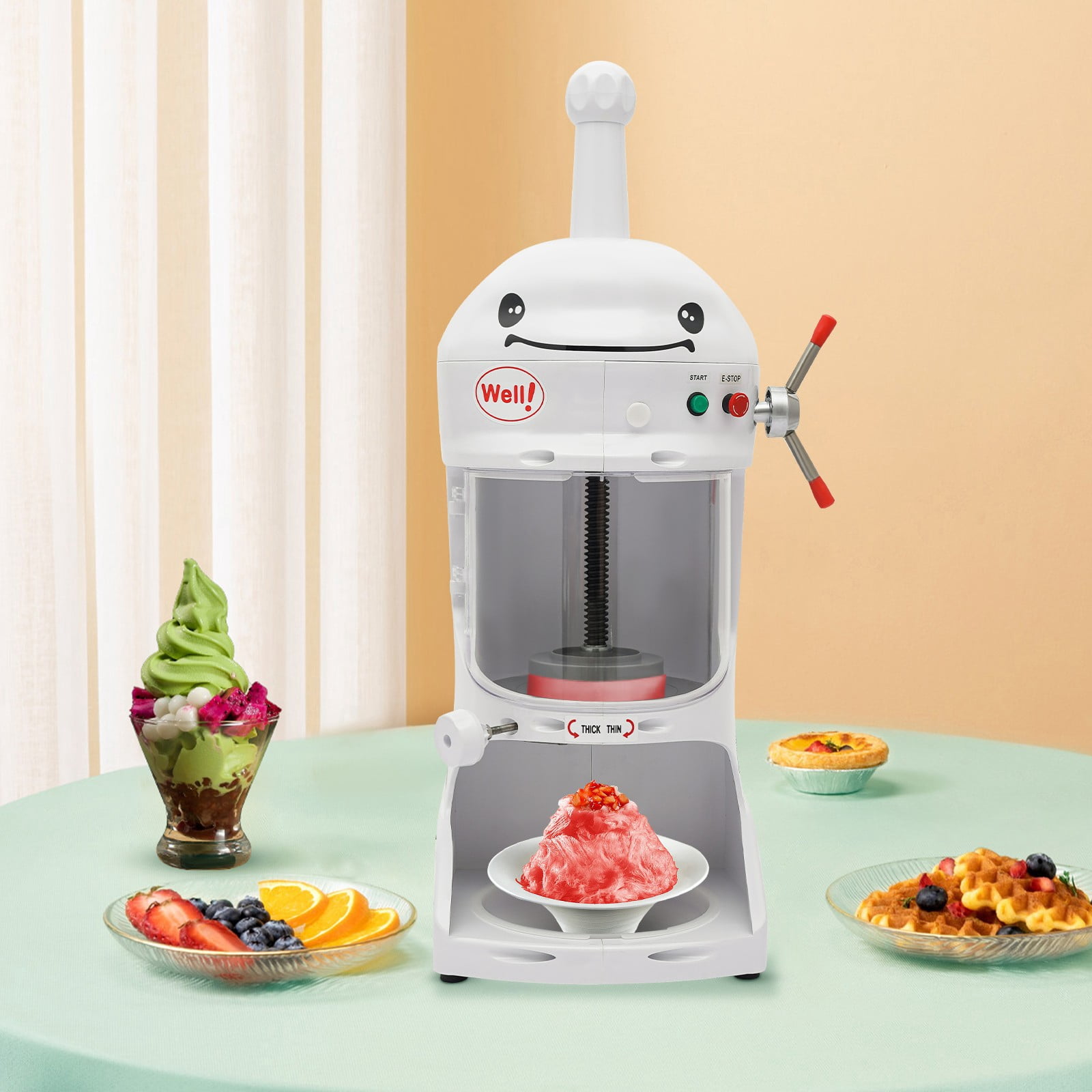 Electric Ice Shaver, Snow Cone Maker Machine, Shaved Ice Machine for Hotels, Bars, Cafes, Restaurants, Sleepover Parties, Small Pool Parties (12.6*16.5*33.8in)