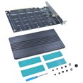 thumbnail image 4 of LetLinkSo M.2 PCIe Adapter x16 Gen4 for 4 Ports M2 SSDs, PCIe M.2 Expansion Card for 4 M.2 2280 2260 2242 2230 NVMe SSDs M Key with Advanced Cooling Heat Sink, 4 of 5