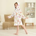 thumbnail image 4 of FORMRS Niños Bathrobe Unisex Hooded Robe Soft Plush Pajamas Sleepwear, Size 2-3T, White Floral Orange, 4 of 7