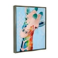 thumbnail image 5 of Stupell Industries Colorful Abstract Giraffe Animal Rainbow Blue Drawing Luster Gray Framed Floating Canvas Wall Art, 24x30, by Grace Popp, 5 of 5