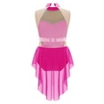 thumbnail image 4 of Nyeemya Girls Sleeveless Figure Ice Skating Dress Gymnastics Ballet Skirted Leotard Backless Lyrical Dance Dress Pink&Hot Pink 6, 4 of 6